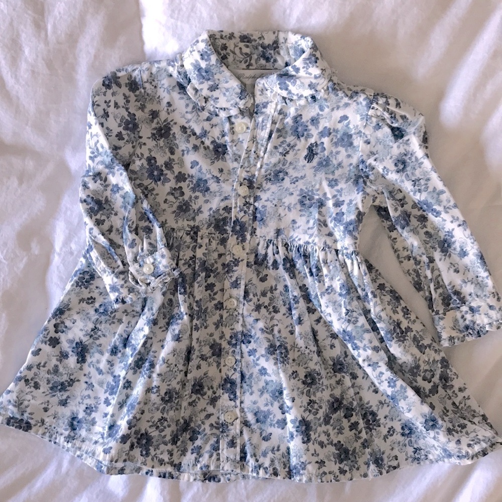 Ralph Lauren long-sleeved floral toile dress